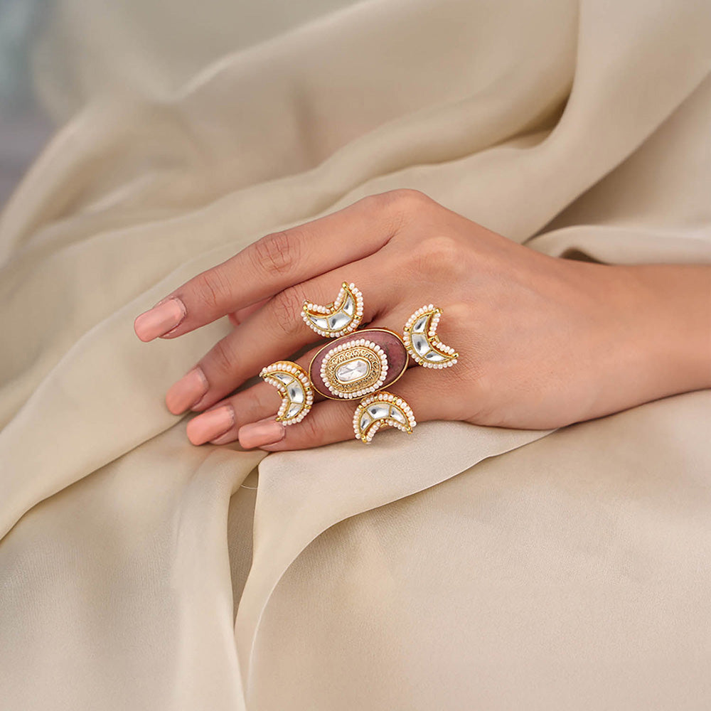 Joules By Radhika White Heritage Blossom Ring