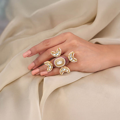 Joules By Radhika White Heritage Blossom Ring
