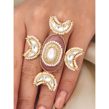 Joules By Radhika White Heritage Blossom Ring