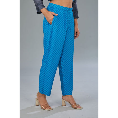 Kahani Lush Blue Printed Co-Ord (Set of 2)