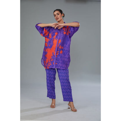 Kahani Lush Purple Printed Co-Ord (Set of 2)
