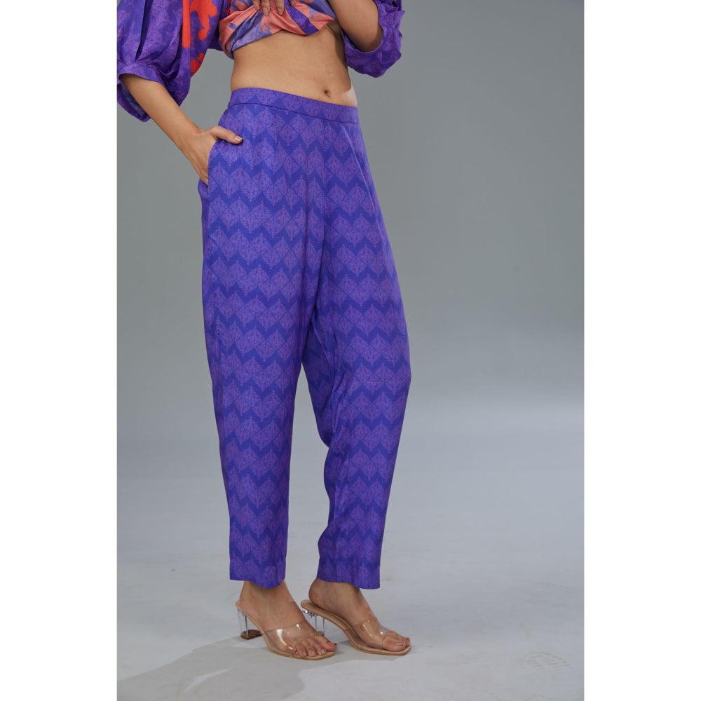 Kahani Lush Purple Printed Co-Ord (Set of 2)