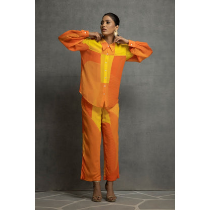 Kahani Lush Orange & Yellow Co-Ord (Set of 2)