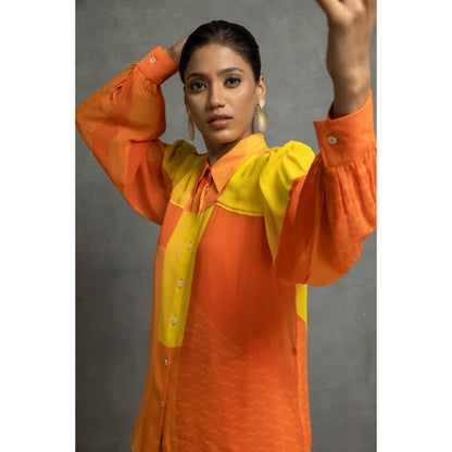 Kahani Lush Orange & Yellow Co-Ord (Set of 2)