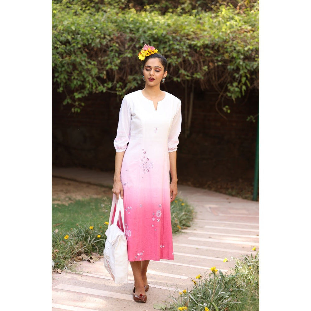 Kahani Lush Pink Ombre Dress