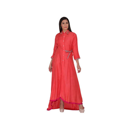 Kahani Lush Orange High-low Dress