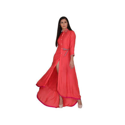 Kahani Lush Orange High-low Dress