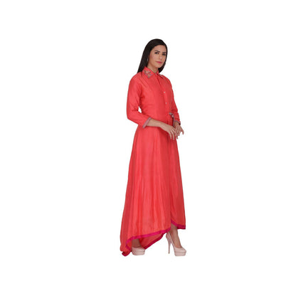 Kahani Lush Orange High-low Dress