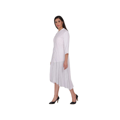 Kahani Lush White High-low Shirt Dress