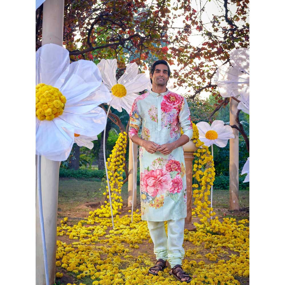 KALISTA Green Yug Kurta with Churidar (Set of 2)