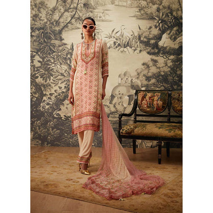 KALISTA Blush Pink Kurta with Pant and Dupatta (Set of 3)