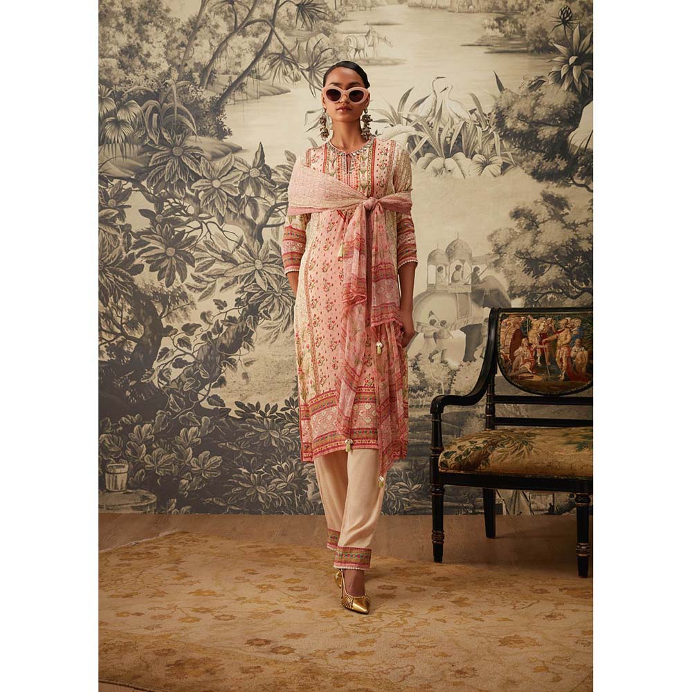 KALISTA Blush Pink Kurta with Pant and Dupatta (Set of 3)