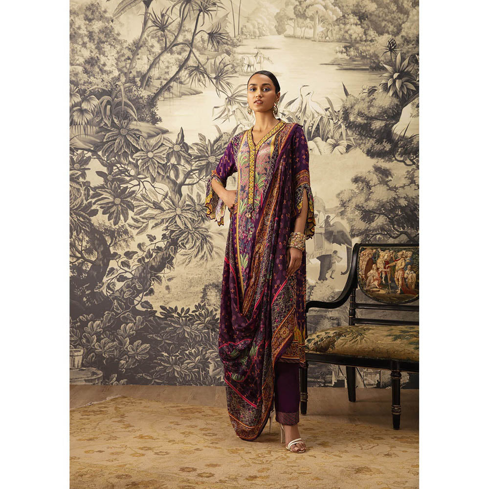 KALISTA Purple Riah Kurta with Pant and Dupatta (Set of 3)