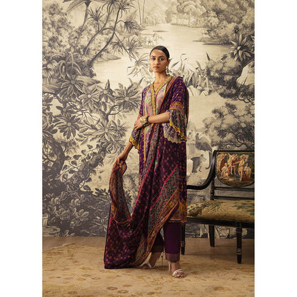KALISTA Purple Riah Kurta with Pant and Dupatta (Set of 3)