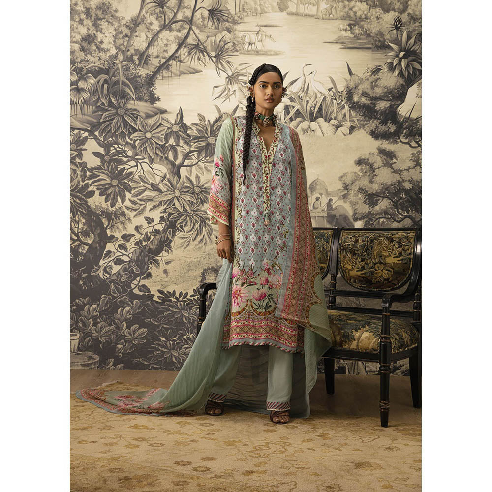 KALISTA Green Arshi Kurta with Pant and Dupatta (Set of 3)