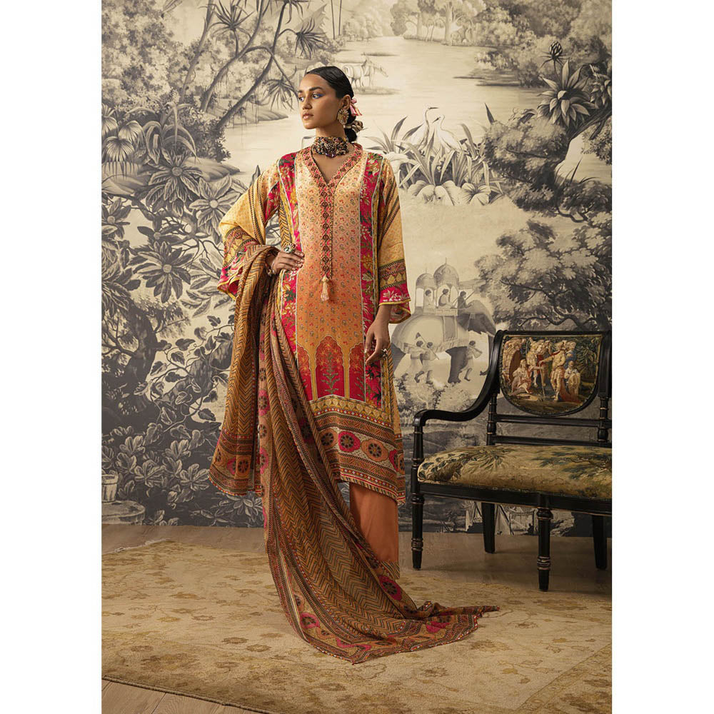 KALISTA Yellow Zoya Kurta with Pant and Dupatta (Set of 3)