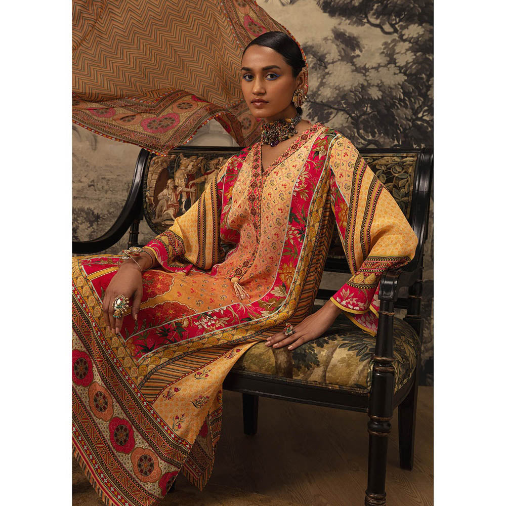 KALISTA Yellow Zoya Kurta with Pant and Dupatta (Set of 3)