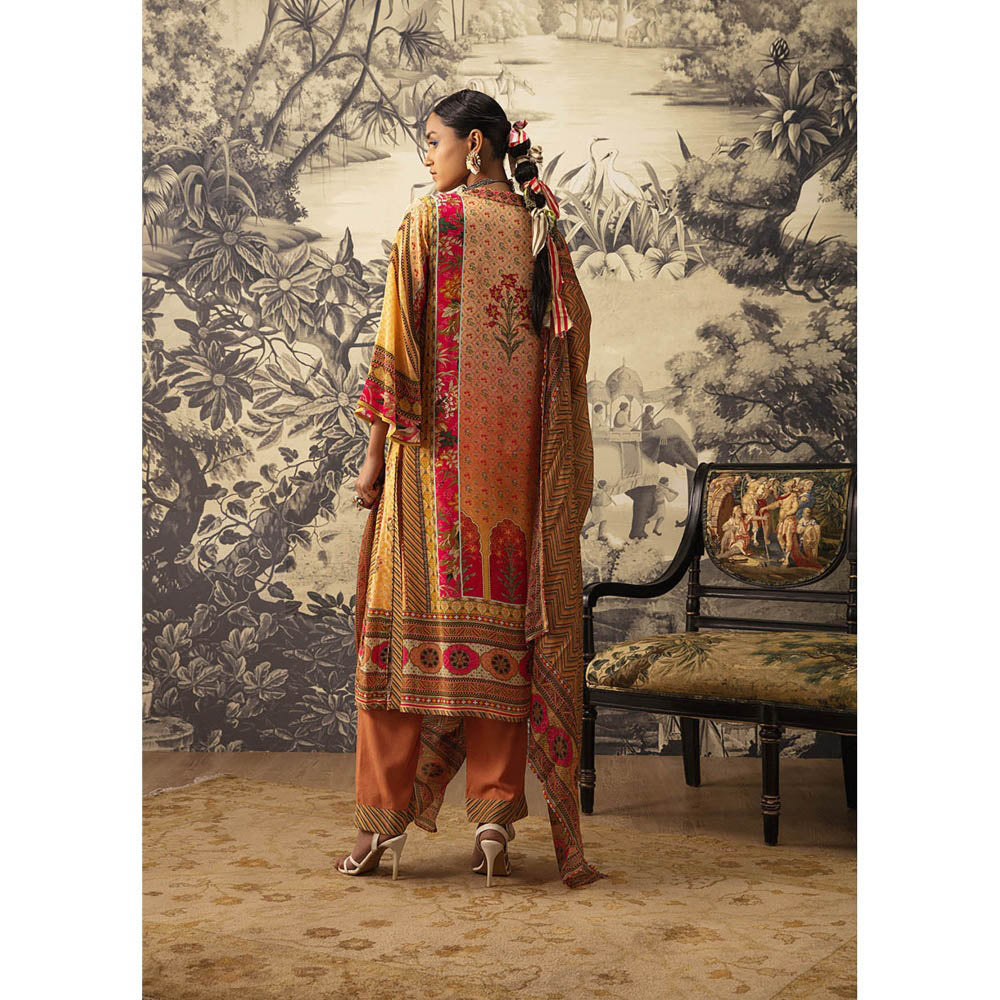 KALISTA Yellow Zoya Kurta with Pant and Dupatta (Set of 3)