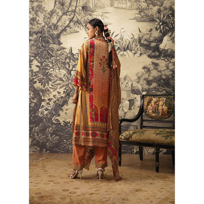 KALISTA Yellow Zoya Kurta with Pant and Dupatta (Set of 3)