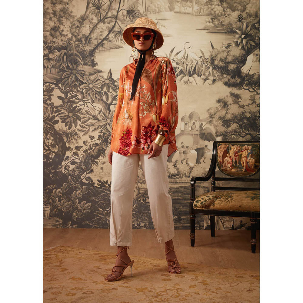 KALISTA Orange Dahlia Tunic with Pant (Set of 2)