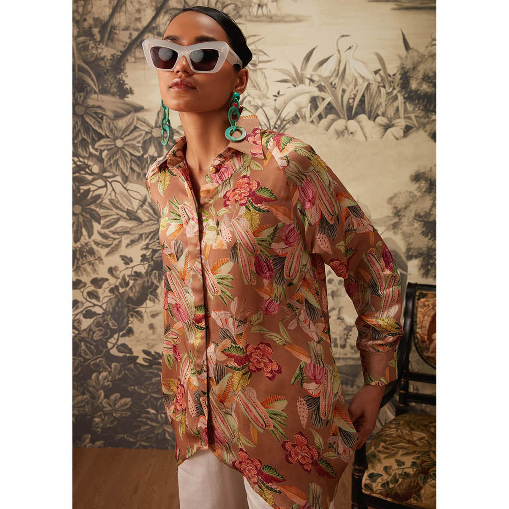KALISTA Light Brown Hazel Shirt with Pant (Set of 2)