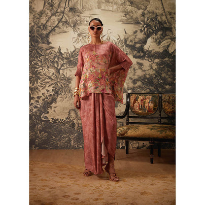 KALISTA Mauve Iris Kaftan with Skirt (Set of 2)