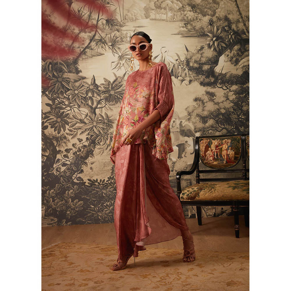KALISTA Mauve Iris Kaftan with Skirt (Set of 2)