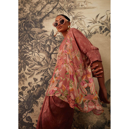 KALISTA Mauve Iris Kaftan with Skirt (Set of 2)