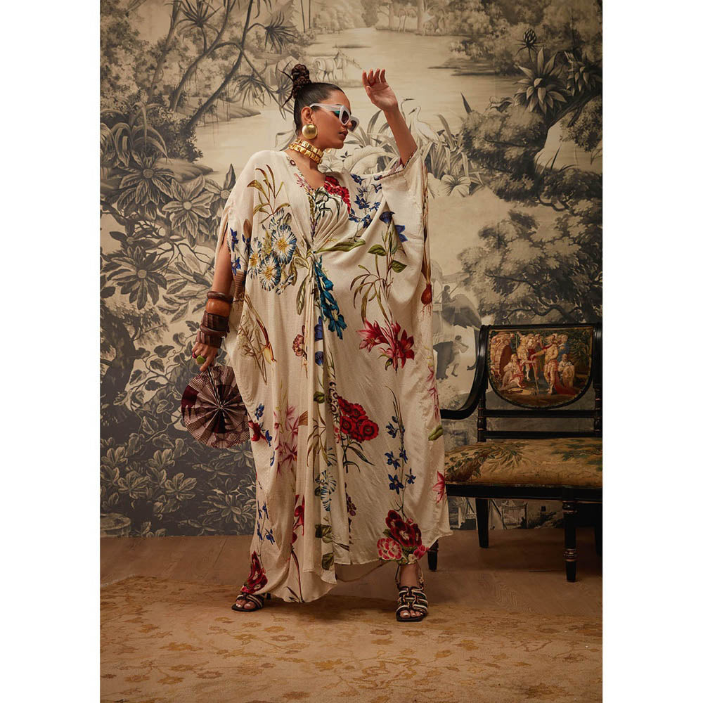 KALISTA Beige Lauren Kaftan Dress