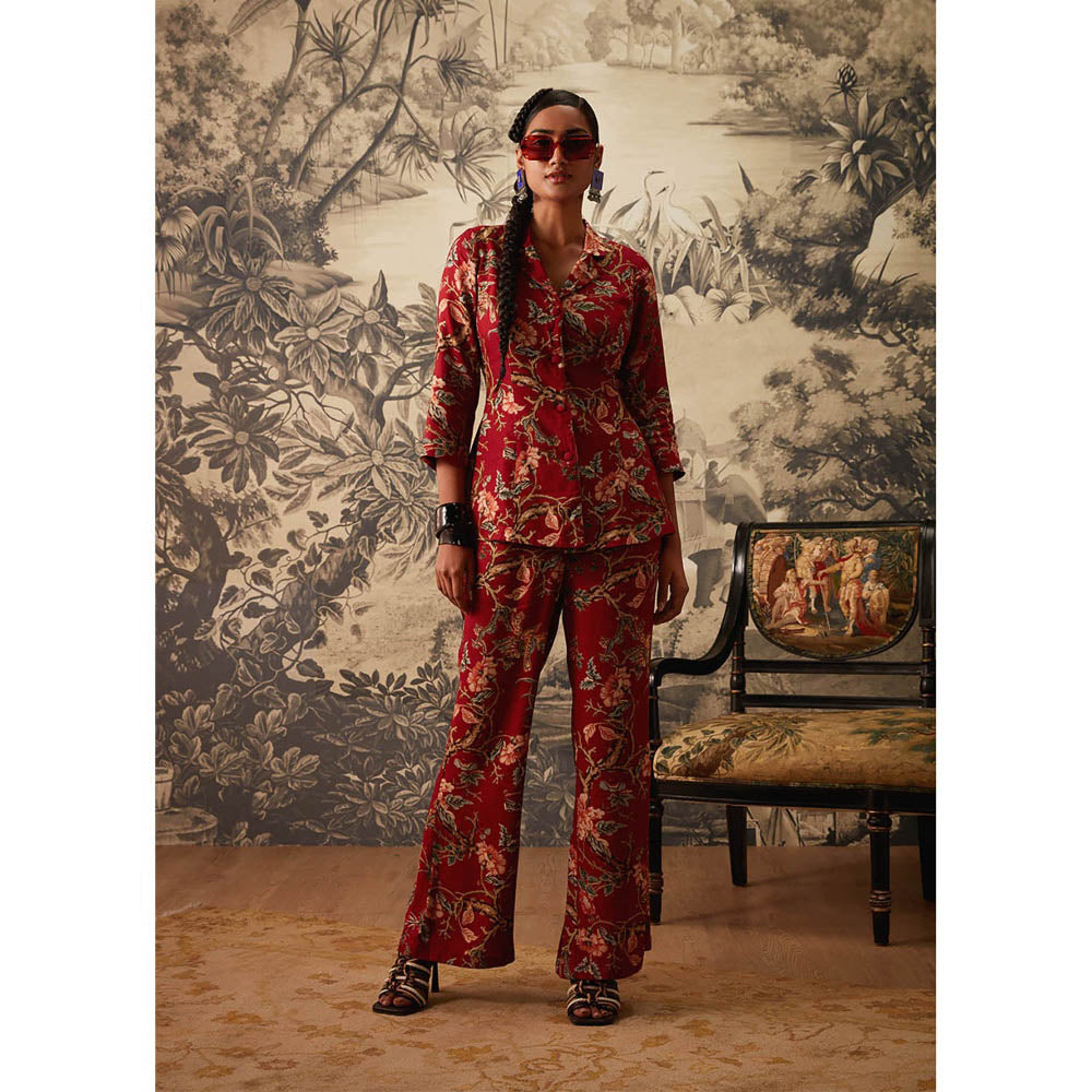 KALISTA Maroon Azalea Co Ord (Set of 2)