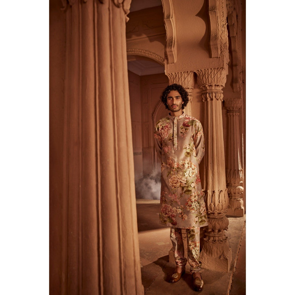KALISTA Beige Viraj Kurta with Churidar (Set of 2)