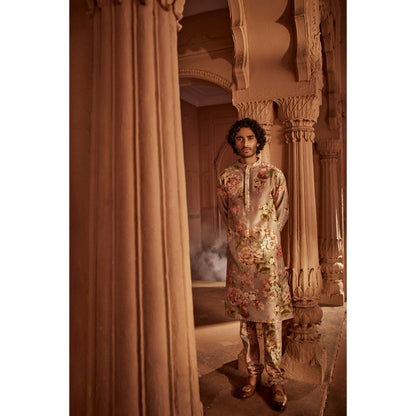 KALISTA Beige Viraj Kurta with Churidar (Set of 2)