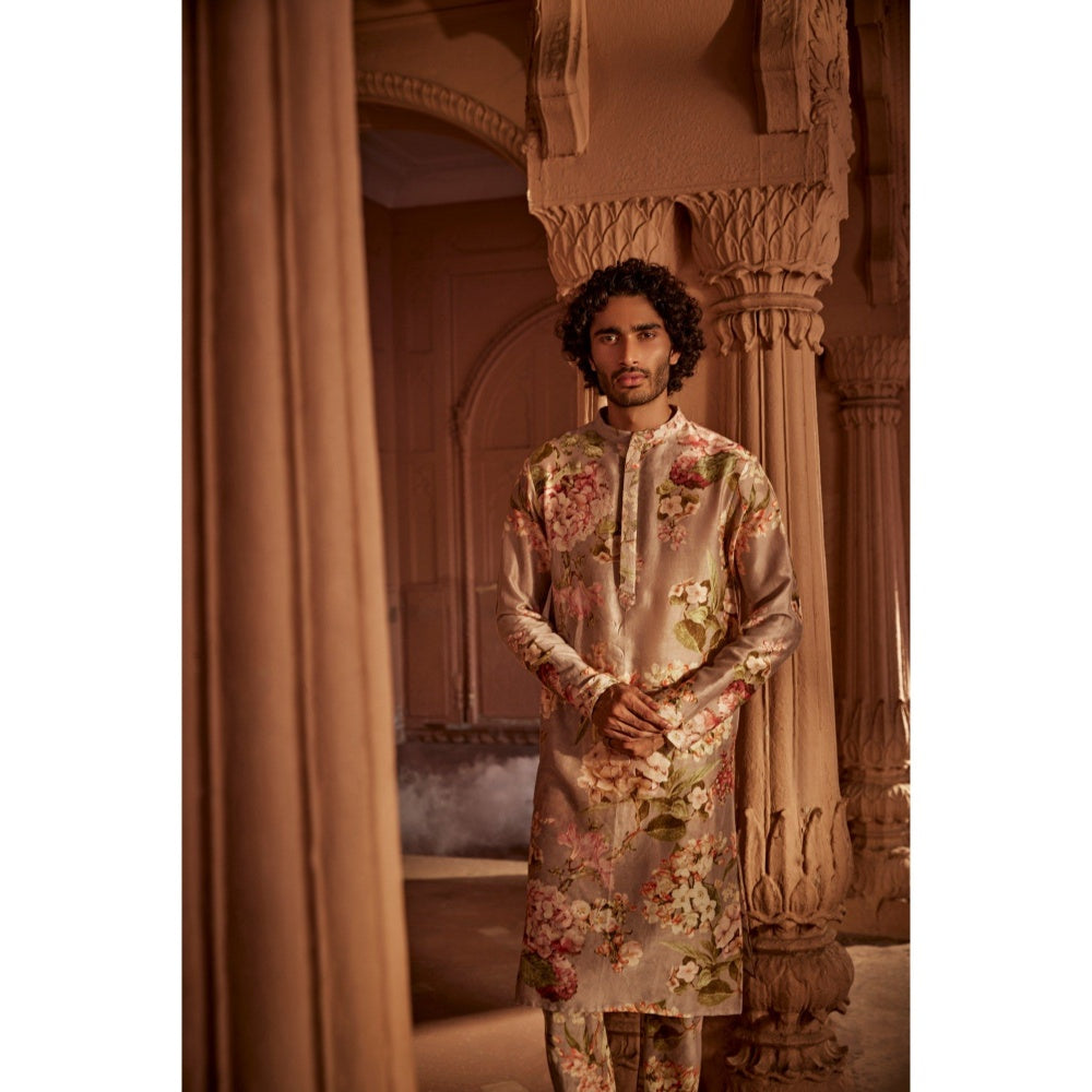 KALISTA Beige Viraj Kurta with Churidar (Set of 2)