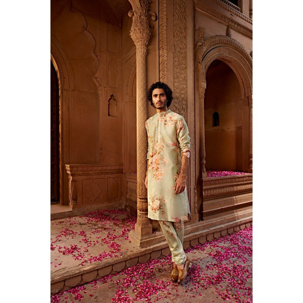 KALISTA Cream Arf Kurta with Churidar (Set of 2)
