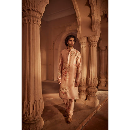 KALISTA Pink Abeer Kurta with Churidar (Set of 2)
