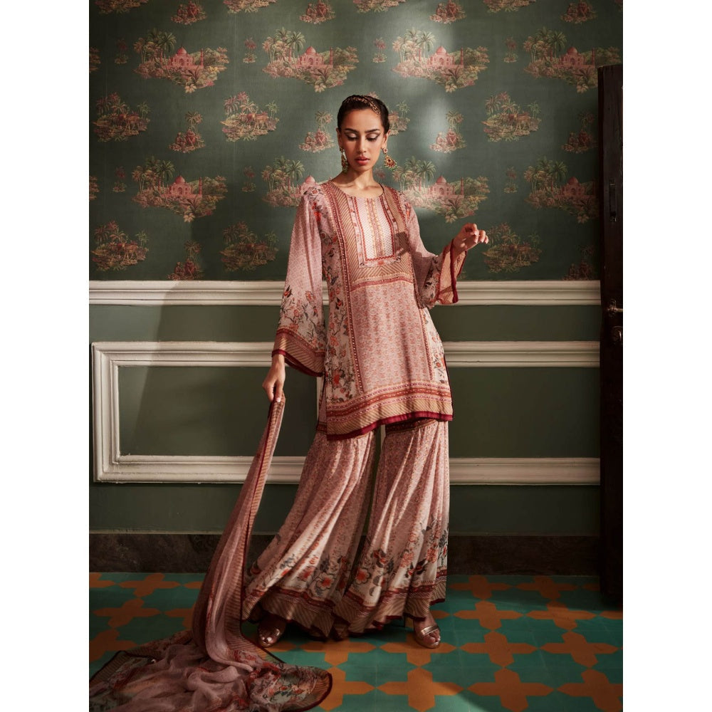 KALISTA Mauve Asmaa Sharara with Kurta and Dupatta (Set of 3)