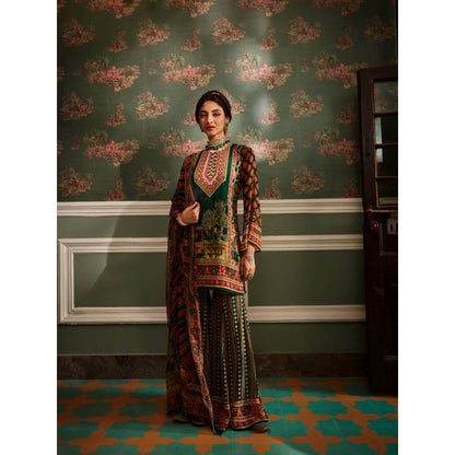 KALISTA Green Siah Sharara with Kurta and Dupatta (Set of 3)