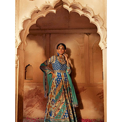 KALISTA Blue Jannat Anarkali with Dupatta (Set of 2)