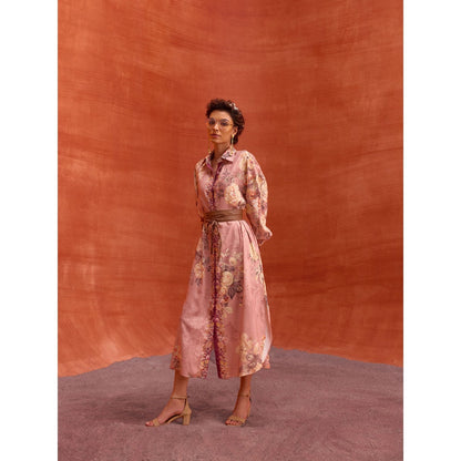 KALISTA Blush Pink Tiffiny Dress with Belt (Set of 2)