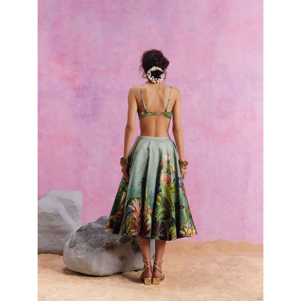 KALISTA Slate Green Amelia Skirt with Bustier (Set of 2)