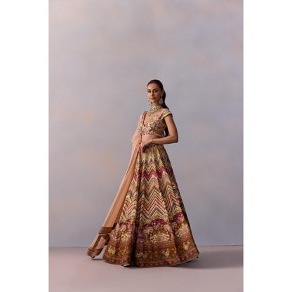 KALISTA Pavika Pink Blouse with Lehenga and Dupatta (Set of 3)