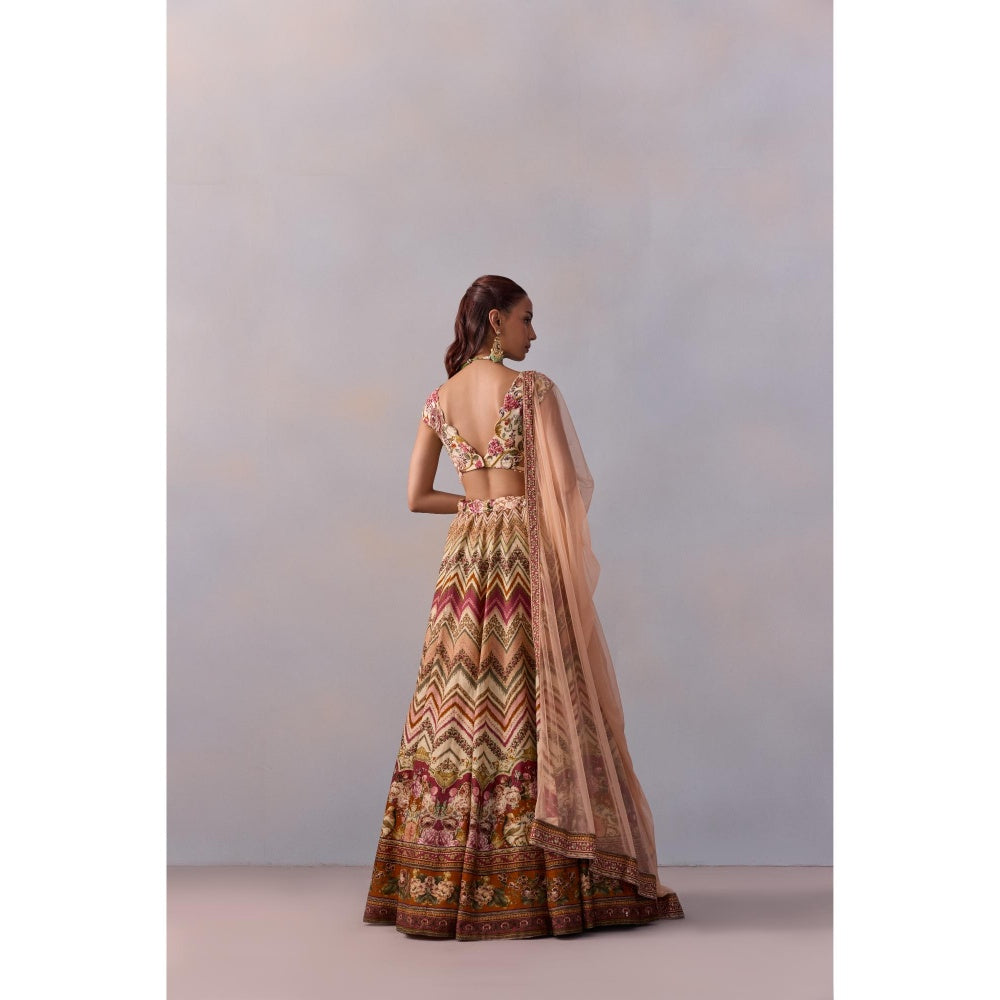 KALISTA Pavika Pink Blouse with Lehenga and Dupatta (Set of 3)