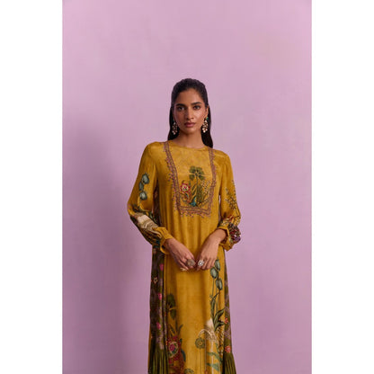 KALISTA Women's Naisa Mustard Floral Maxi Dress