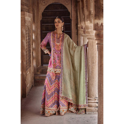 KALISTA Purple Rehmat Lehenga with Kurta and Dupatta (Set of 3)