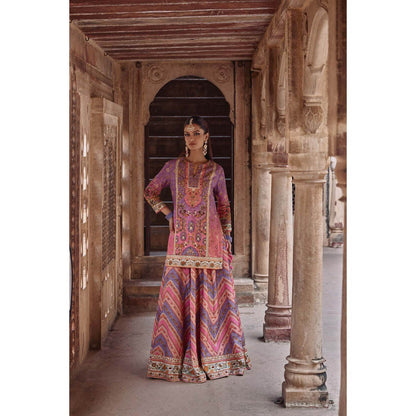 KALISTA Purple Rehmat Lehenga with Kurta and Dupatta (Set of 3)