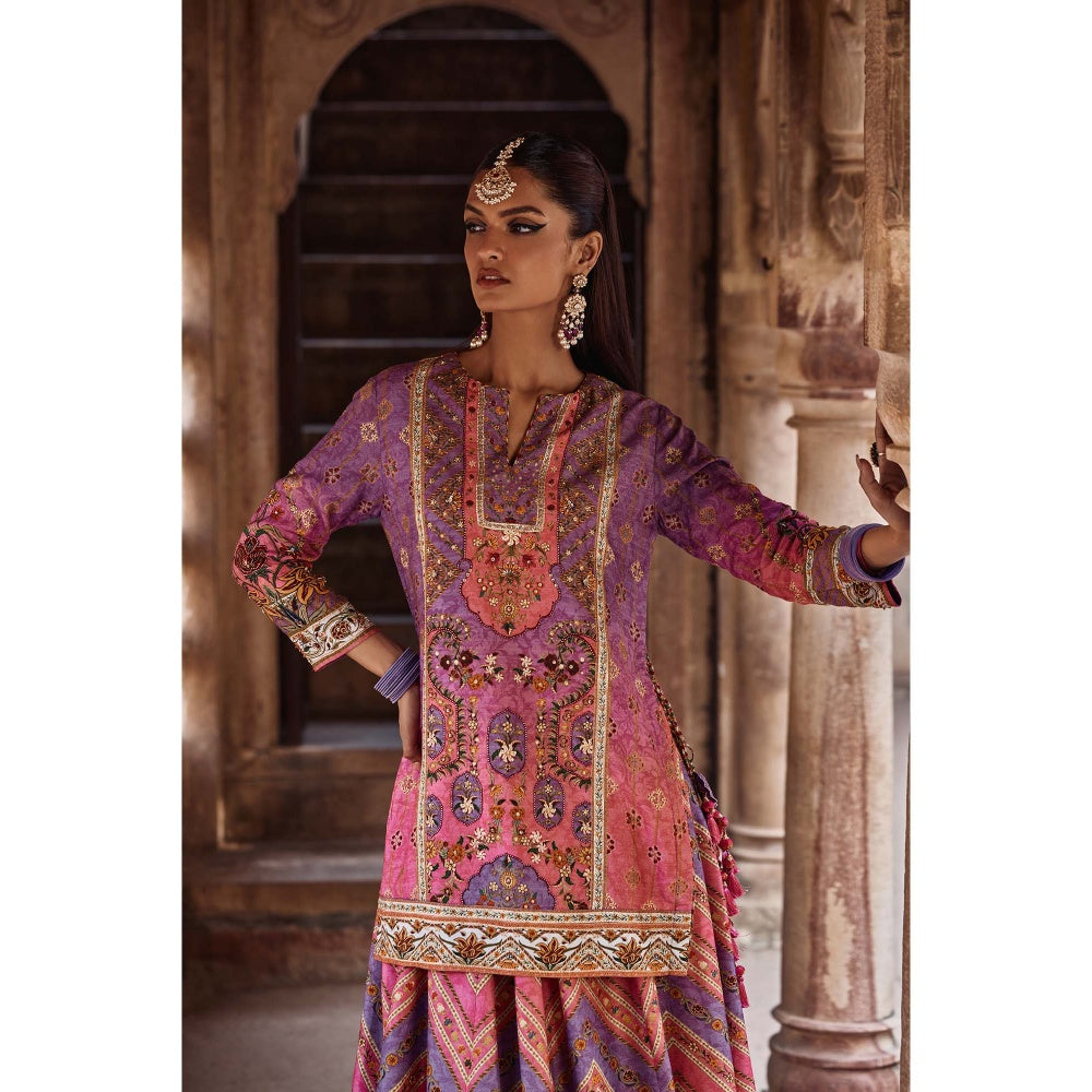 KALISTA Purple Rehmat Lehenga with Kurta and Dupatta (Set of 3)