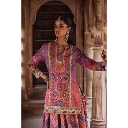 KALISTA Purple Rehmat Lehenga with Kurta and Dupatta (Set of 3)