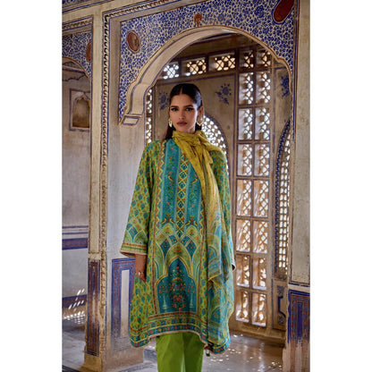 KALISTA Green Kaisha Kurta with Pant and Dupatta (Set of 3)