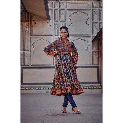 KALISTA Blue Iras Angrakha with Churidar (Set of 2)