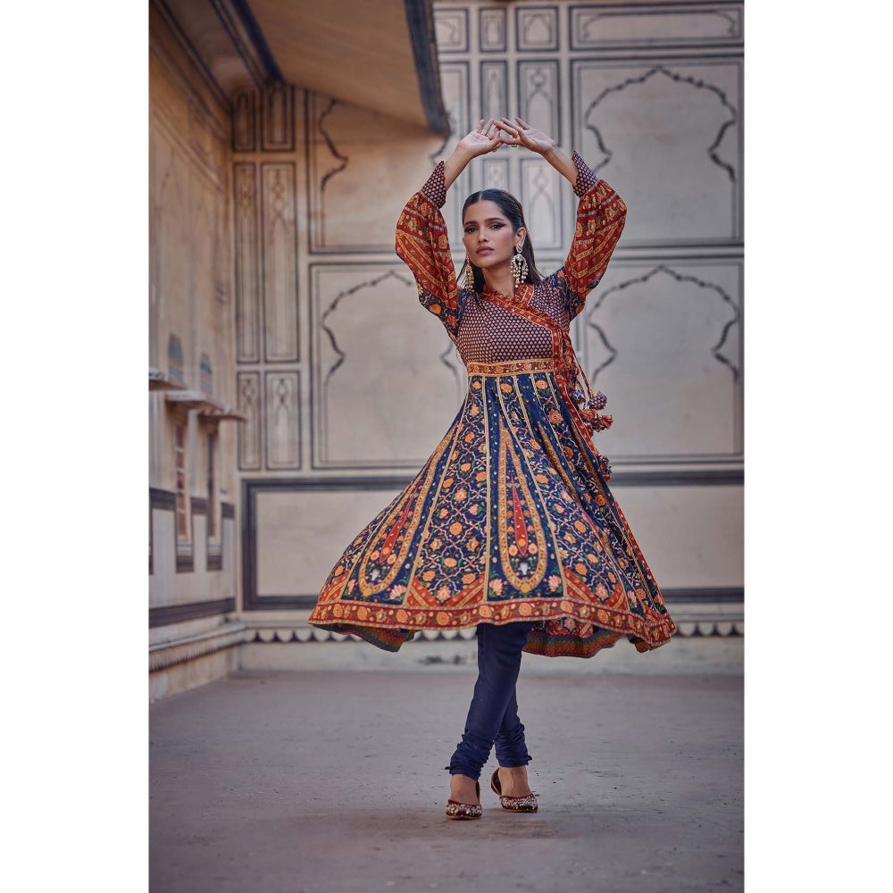 KALISTA Blue Iras Angrakha with Churidar (Set of 2)